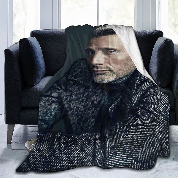 Mads Mikkelsen Mjuk Och Bekväm Varm Fleecefilt Till Soffa,kontorssäng Bil Campsoffa Mysig Fluffig Plysch Sängfiltar Strandfiltar-e450 50x40in 125x100cm