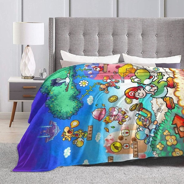 Yoshi Super Mario Series Bowser Luigi Toad Kirby Söt filt Quilt sovrum Sängkläder för vuxna män kvinnor -u254 80x60in 200x150cm