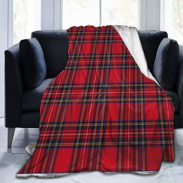 Royal Stewart Tartan Slängfilt Mjuk flanell Fleece Varm filt för soffa, säng, soffa, stol, kontor, resa, camping-r100 80x60in 200x150cm