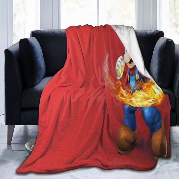 Super Mario Fleece Bärbar Huvfilt Mjuka Mysiga Filtar Luvtröja Kasta Wrap Kappa Kap För Soffa Soffa Tupplur Resor För Vuxna Välmatchat sovrum 80x60in 200x150cm