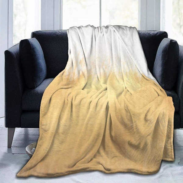 Täcke av borstat guld Mjuk fleecefilt av flanell för soffa, säng, soffa, stol Kontor, resa, camping-r262 80x60in 200x150cm