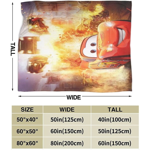 Cars Lightning Mcqueen filt Ultramjuk mikrofleecefilt Soffa soffa Sängfilt -w241 80x60in 200x150cm