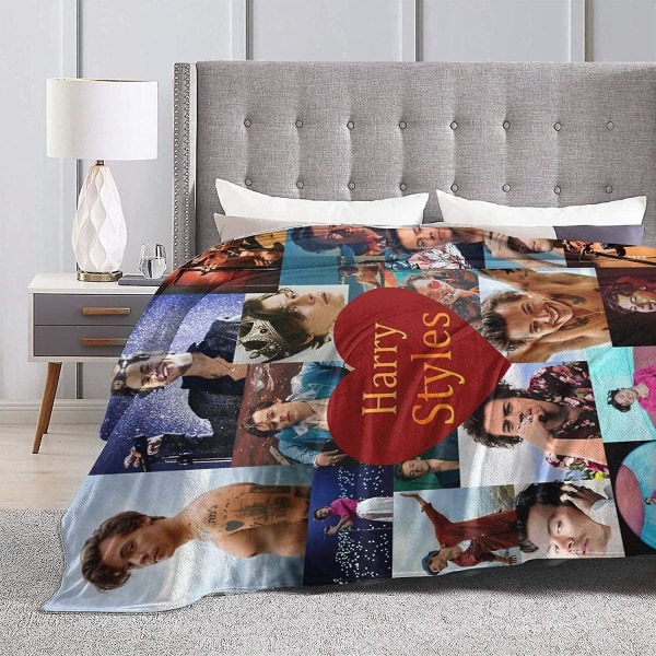 Fleecefilt Ultramjuk anti-pilling flanell för soffsäng Varm slängfilt för vuxna/barn-harry Styles -u211 60x50in 150x125cm