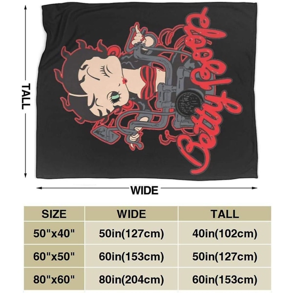 Betty Boop Soft Micro Fleece Täcke Super Soft Hypoallergena plysch bäddsoffa Vardagsrum 60x50in 150x125cm