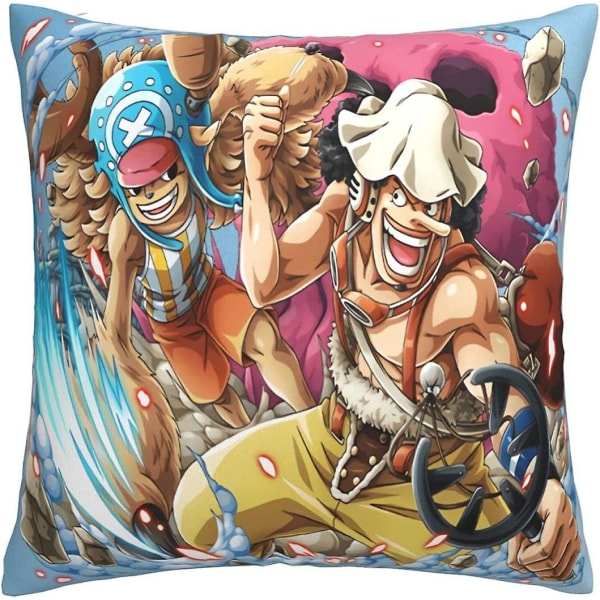 Anime One Piece Usopp Cover Osynlig dragkedja Case Mjukt cover Slitstarkt örngott för soffa soffa hem bil kontorsinredning