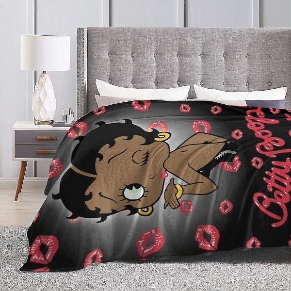 Kid's Betty Boop Söt Ultramjuka Varma Sängfiltar För Mysig Lyx Soffa Vuxen Mjuk/säng/kontor Kasta All Season-l210 60x50in 150x125cm