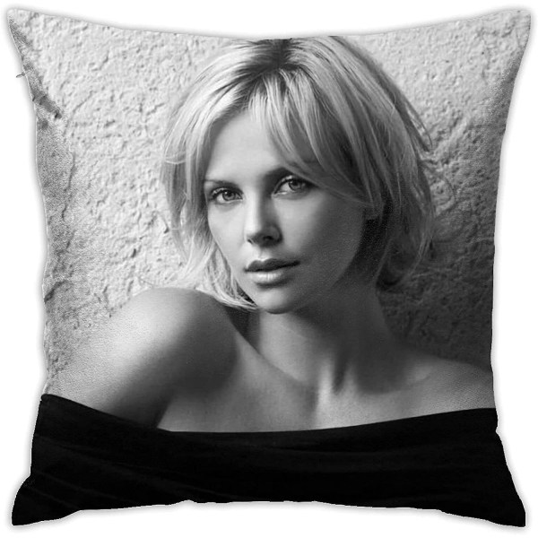 Charlize Theron Kuddfodral Dubbelsidigt tryck Kuddfodral Mjuka kuddfodral Dorm Inredning För Vardagsrum Sovrum Örngott