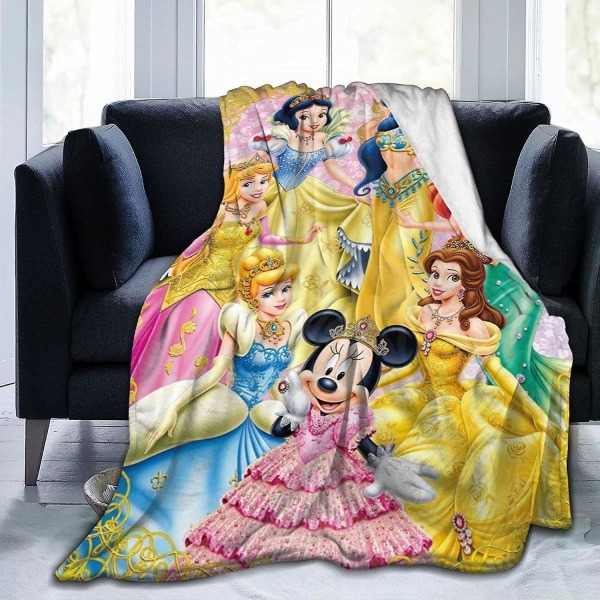 Vintage Disney Princess Flanell Fleecefilt, All Season Filt För Säng, Soffa, Bil Flera storlekar För Vuxna Barn Tonåringar Välmatchad Tillgång till sovrummet 60x50in 150x125cm