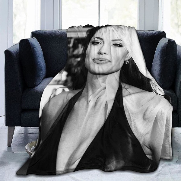 Angelina Jolie Filt Ultramjuk flanellfilt 3d- print Fluffig plyschfilt Sängdekoration Sängfilt för vardagsrumsrum Sovrumsinredning (3 storlekar 50x40in 125x100cm