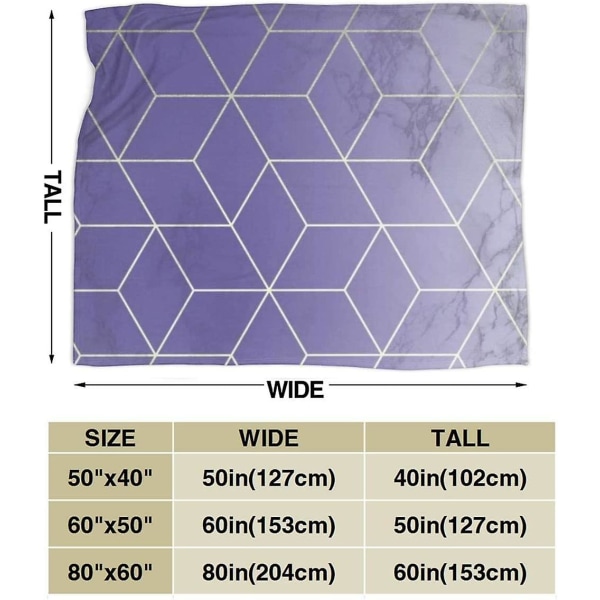 Geometrisk Marmor Ultraviolett Lila Guld Slängfilt Mjuk flanell Fleece Varm filt för soffa, säng, soffa, stol, kontor, resa, camping-r274 80x60in 200x150cm