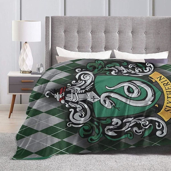 Slytherin Fleecefilt Ultramjuk mikro för soffa eller säng Varmtäcke Lätt plysch bäddsoffa Vardagsrum-l84 50x40in 125x100cm