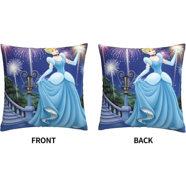 Cinderella mjuka kuddfodral 45 X 45 Cm Fyrkantiga kuddfodral Bekväma dekorativa kuddfodral Lyxigt cover för soffa sovrum med Invis