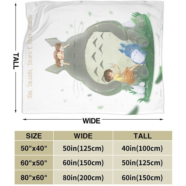 Totoro Super Mjuk Fluffig Mikrofiber Fleece Kast Varm Fluffig Plysch Hypoallergen filt För Säng Soffa Stol Höst Vinter Välmatchad tillgång till sovrummet 60x50in 150x125cm