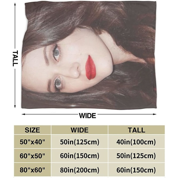 Kat Dennings filt Ultramjuk flanellfilt 3d- print Fluffig plyschfilt Sängdekoration Sängfilt för vardagsrumsrum Sovrumsinredning (3 storlekar) 80x60in 200x150cm