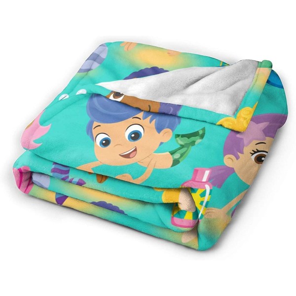 Bubble Guppies Filt Ultra Soft Throw Flanell Filt Varm Fuzzy Filt För Säng -u293 50x40in 125x100cm