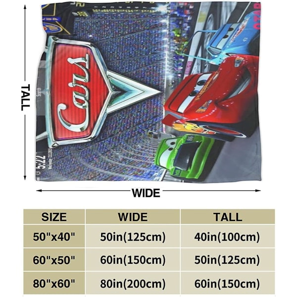 Vintage Lightning Mcqueen barnfilt Diverse mönster och färger Lättviktsmikrofiber Flera storlekar för vuxna barn Tonåringar Välmatchat sovrum A 50x40in 125x100cm