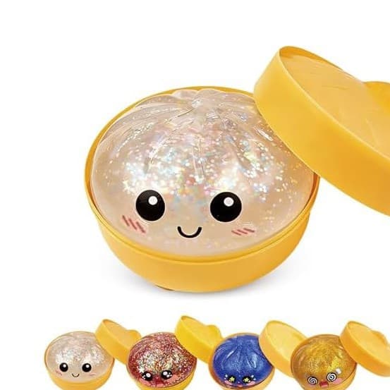 Glitter Dumpling Squishy Box Klämmusik Glänsande Pulverbulle p