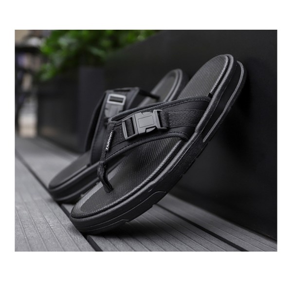 Nya sommaren inomhus och utomhus strand koreansk stil trendigt mode EVA sandaler och tofflor flipflops för män black 37