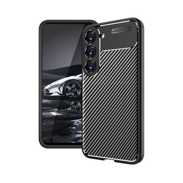 Samsung S23 Stødsikkert Slankt Cover FullCarbon V4 Sort