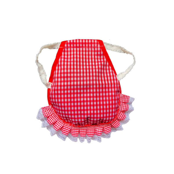 Gränsöverskridande Amazon hönssadel förkläde fjäderskydd fixator ryggskydd hönssadel förkläde dubbla lager Red checks