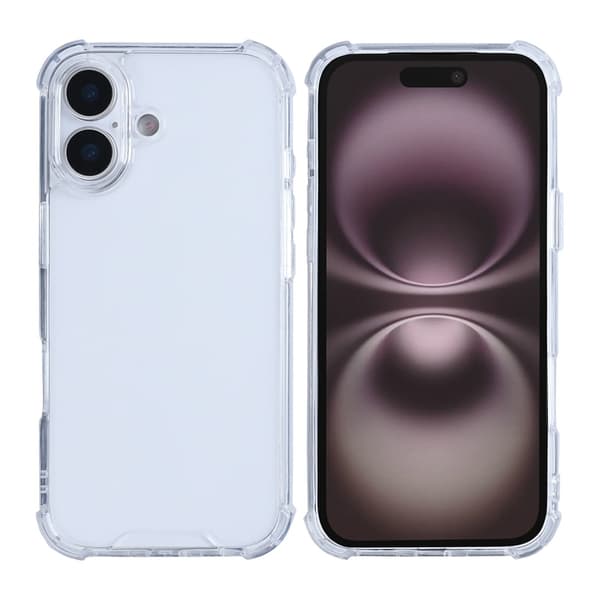 Iskunkestävä puhelinkuori iPhone 17:lle - Läpinäkyvä Läpinäkyvä