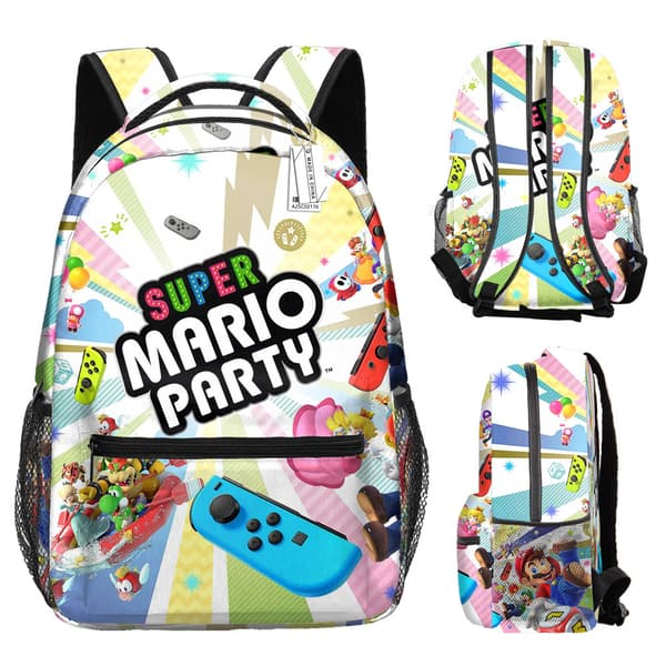 Super Mario Ryggsäck för Studenter Tecknad Ryggsäck Mario Super Mario Fullständigt Tryck two Backpack