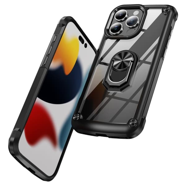 iPhone 16 Pro Max Deksel Støtsikkert Ring Hybrid Svart