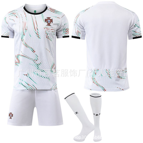 Portugal bortatröja vit säsong 26 nr 7 Ronaldo fotbollsuniform set nr 8 B Fee tröja laguniform gränsöverskridande dropshipping 0 #16