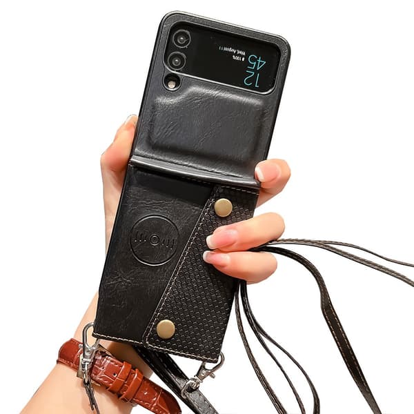 Smart Case with Card Holder - Samsung Galaxy Z Flip 4 Light Brown Ljusbrun