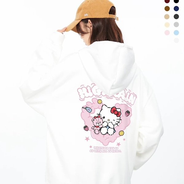 K-style Casual Par Sweatshirt för Kvinnor - Ins Lazy Design för Utomhus white S