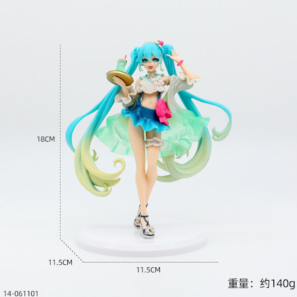 Hatsune Miku handgjord modell vacker flicka vatten is månhare anime bordsdekoration 2