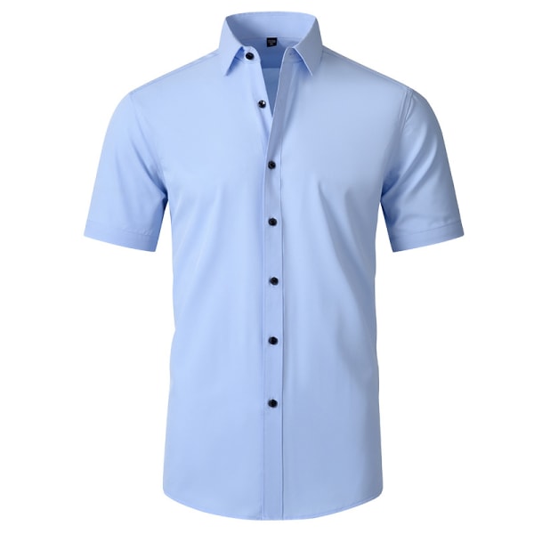 Fyrsidig elastisk skjorta herrskjorta strykfri anti-rynk Amazon export enkel affärs tunn skjorta herr blue 42/M
