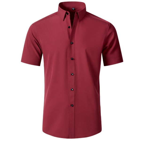 Fyrsidig elastisk skjorta herrskjorta strykfri anti-rynk Amazon export enkel affärs tunn skjorta herr red 44/XL