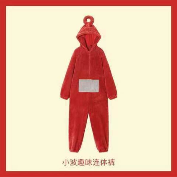 Antenna Baby Pyjamas för Kvinnor - Vintergullig Cartoon Animation Rolig Utekläder Hemkläder Tjockad Korall Sammet red XL
