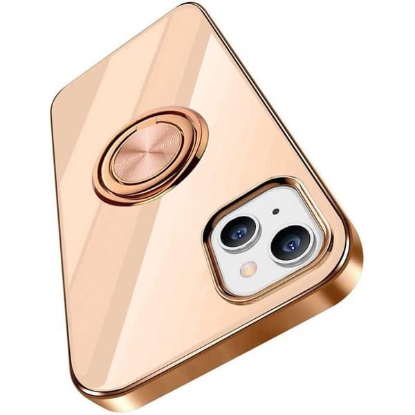 iPhone 13 Elegant & Stødsikkert Cover med Ringholder Fejlfri Rosa Rosa