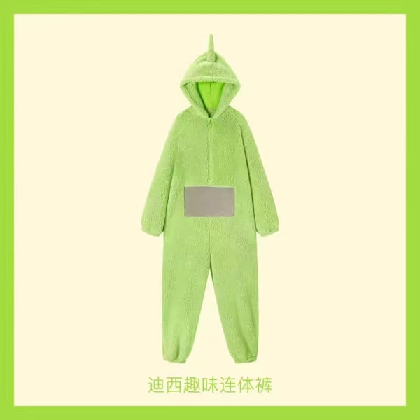 Antenna Baby Pyjamas för Kvinnor - Vintergullig Cartoon Animation Rolig Utekläder Hemkläder Tjockad Korall Sammet green XL