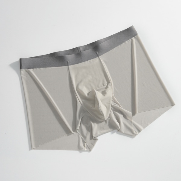 2024 a Jiao Same Summer Ice Silk Underkläder Herr Seamless Herr Underkläder Ice Silk Stor storlek Boxers Herr Twilight Gray 4XL