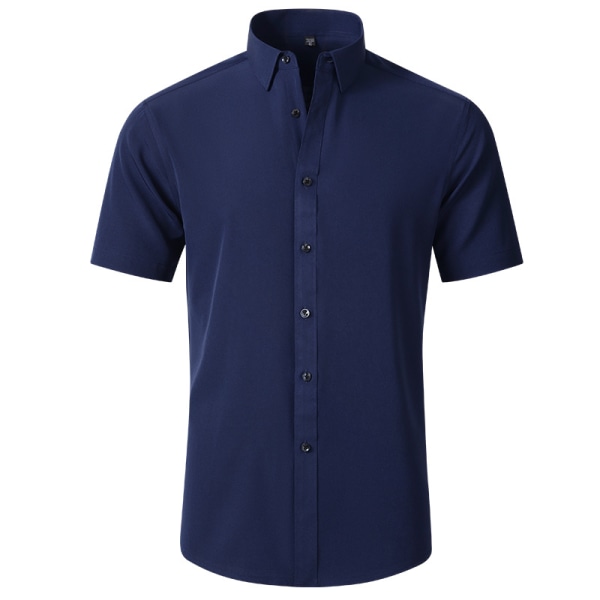 Fyrsidig elastisk skjorta herrskjorta strykfri anti-rynk Amazon export enkel affärs tunn skjorta herr Tibetan blue 42/M