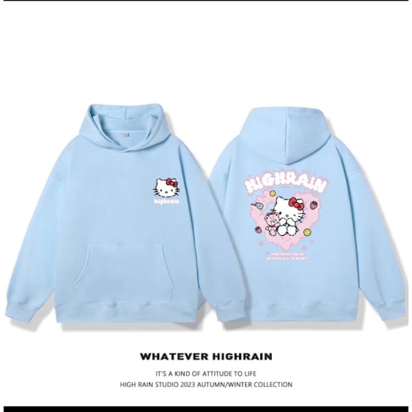K-style Casual Par Sweatshirt för Kvinnor - Ins Lazy Design för Utomhus blue S