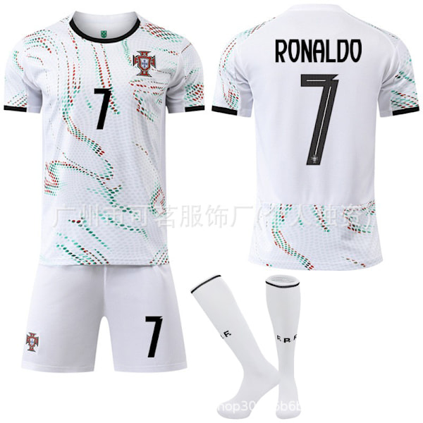 Portugal bortatröja vit säsong 26 nr 7 Ronaldo fotbollsuniform set nr 8 B Fee tröja laguniform gränsöverskridande dropshipping 7 #18