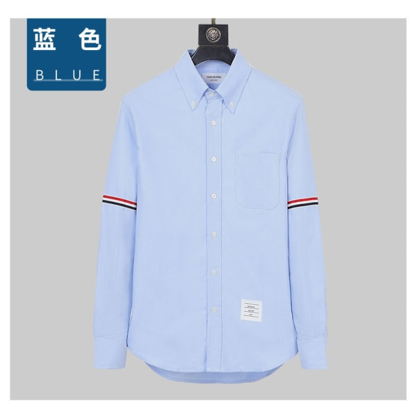 TB BROWIN Ny TB-skjorta Oxfordskjorta dubbelärmad webbingskjorta Casual långärmad skjorta blue 4(XXL)