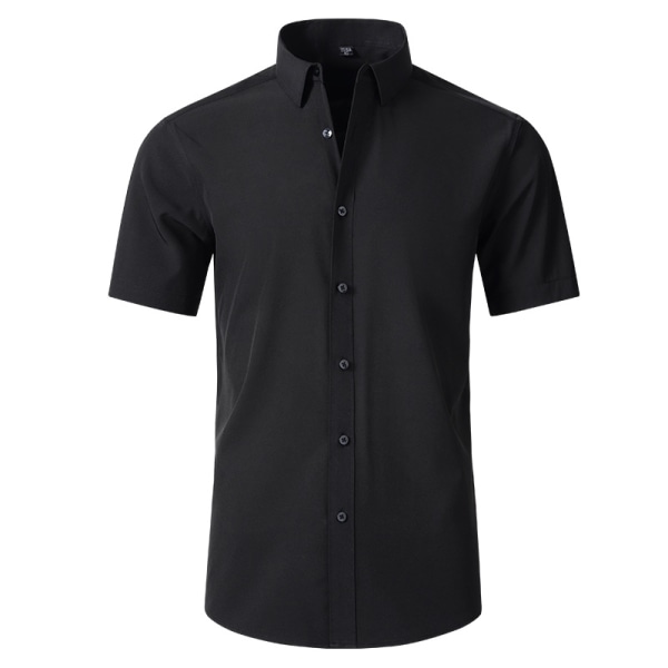 Fyrsidig elastisk skjorta herrskjorta strykfri anti-rynk Amazon export enkel affärs tunn skjorta herr black 43/L