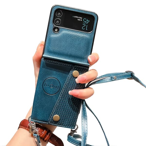 Smart Case with Card Holder - Samsung Galaxy Z Flip 4 Light Brown Ljusbrun