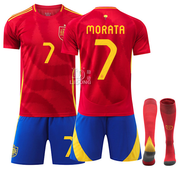 2024 Spanska Hemmadräkt Europacup Fotbollströja Nr. 7 Morata 19 Amazon 17 Nico Gränsöverskridande 7 #18