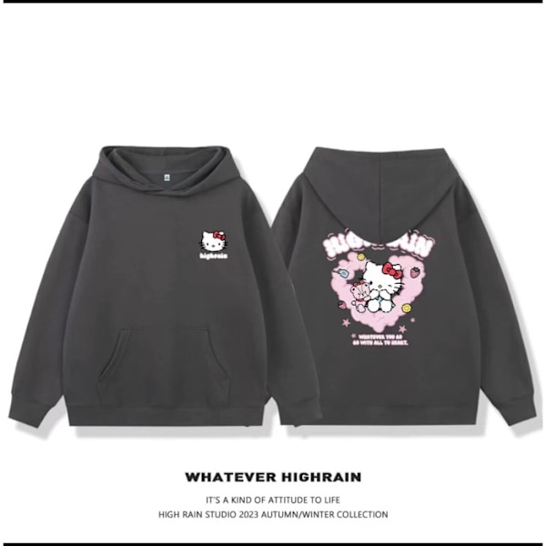 K-style Casual Par Sweatshirt för Kvinnor - Ins Lazy Design för Utomhus grey S