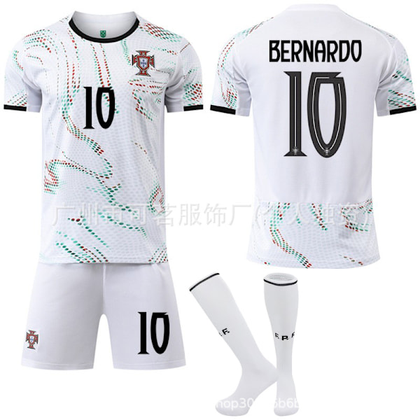 Portugal bortatröja vit säsong 26 nr 7 Ronaldo fotbollsuniform set nr 8 B Fee tröja laguniform gränsöverskridande dropshipping 10 #22