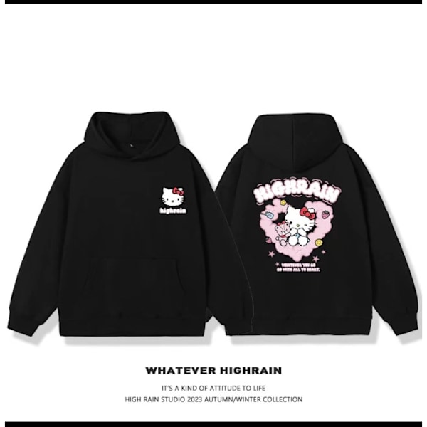 K-style Casual Par Sweatshirt för Kvinnor - Ins Lazy Design för Utomhus black S
