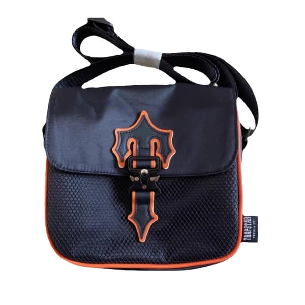 Trendiga axelväskor för män och kvinnor Orange Black