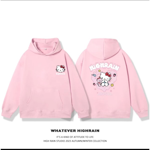 K-style Casual Par Sweatshirt för Kvinnor - Ins Lazy Design för Utomhus pink S