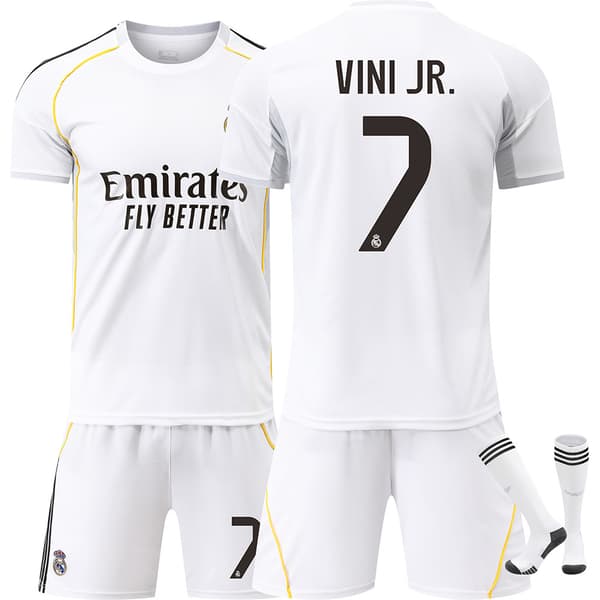 VM Messi-drakt, Brasil Neymar, Frankrike Mbappe draktsett 2526皇马主7号维尼修斯 L